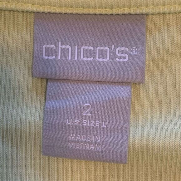 Chico's Pastel Yellow Dolman Short Sleeves Pullover Drapey Blouse Top Size L - Picture 5 of 7